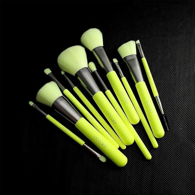 Docolor Makeup Brushes 10 Piece Makeup Brushes Set + 34 Colors Tropical Eeyshadow Palette Pigmented Matte Shimmer Metallic Blendable Soft Cream Powder Makeup Eye Shadow Palettes for Christmas Gift