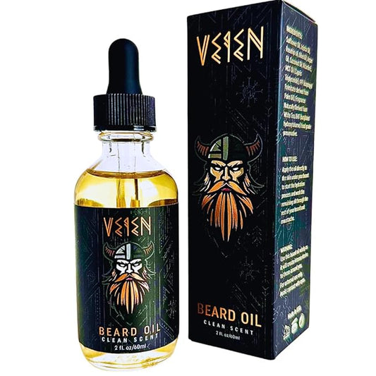 Veien Beard Oil for Men Premium All-Natural 2floz Made in USA for Thicker Darker Fuller Growth Moisturizes Conditions Softens Strengthens Smooths Frizz Hydrates for All Hair & Skin Types Reduces Itch