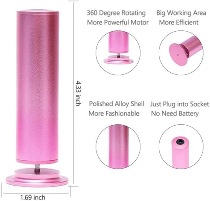 Electric callus remover, foot sander, enhanced pedicure tool with speed controller and 60 spare sanding discs for men and women, removes calluses, dead and dry skin, pink and black color.