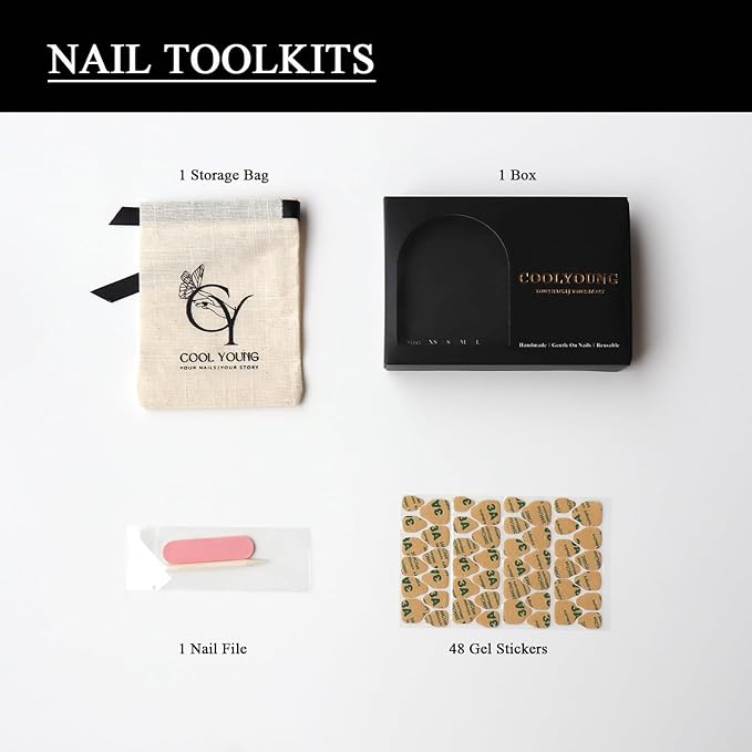 Handmade Press On Nails, Coffin Press On Nails, White Press On Nails, Press On Nails Rhinestone, Press On Acrylic Nails, Elegant Press On Nails, Women Gifts, COOLYOUNG Nails, 10 PCS, Size M