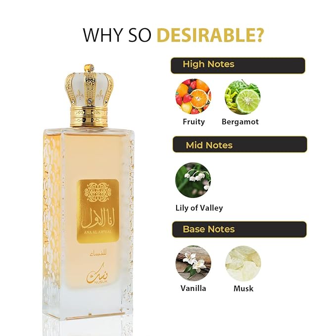 Ana Al Awwal by Nusuk Eau De Parfum Spray 3.4 oz / 100 ml (Women)