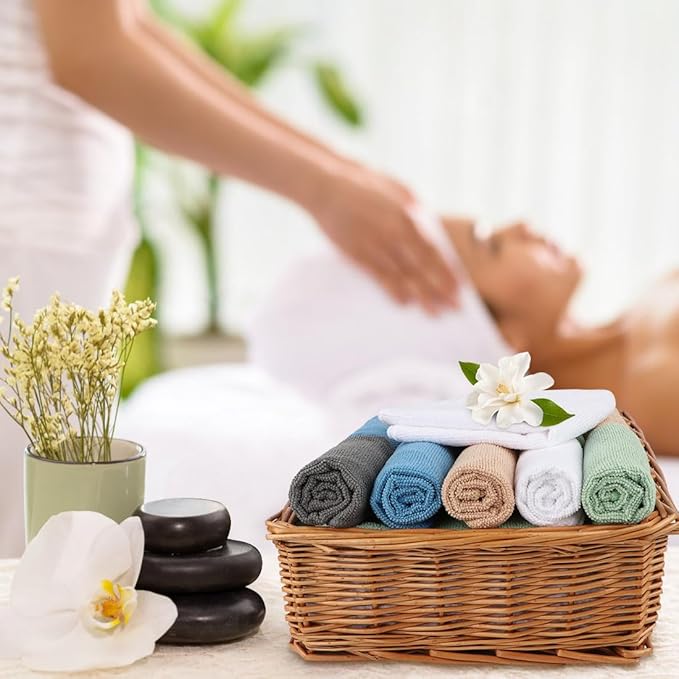 Washcloths Bulk 100 Pack Face Towel (12" x 12"), Highly Soft Wash Cloth and Hand Towels, Fast Drying Multi-Purpose Microfiber Cleansing Cloths for Bathroom, Hotel, Spa, and Salon - Multicolor