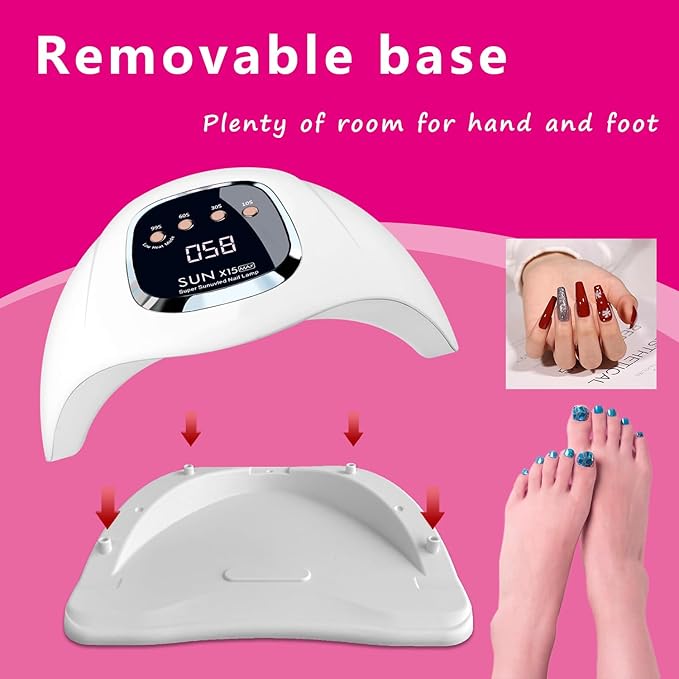 UV Led Gel Nail Lamp Nail Dryer for Gel Polish Manicure Machine Red Ray Art Nail (White 280W)
