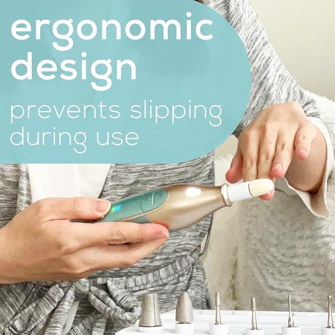 Beurer MP84 Professional Manicure & Pedicure Nail Drill Kit, 14-Piece Cordless Electric Nail File with 10 Attachments, LED Light, Adjustable Speed, Charging Storage Case