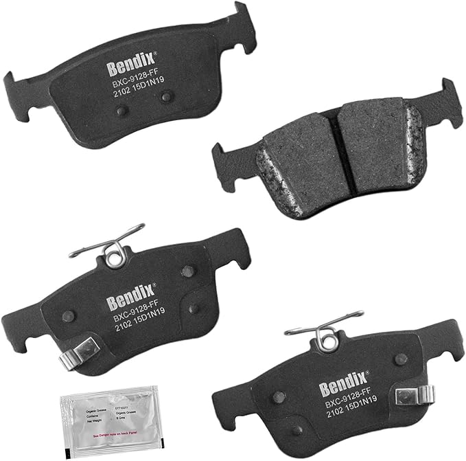 Bendix Priority1 CFC2102 Ceramic Rear Brake Pads compatible with Acura Integra 2024, RDX 2023-2021, Honda Accord 2024-2018, Civic 2022-2020, Insight 2022-2019