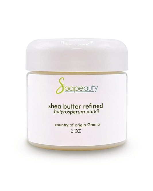 Soapeauty 100% Pure Refined African Shea Butter - Expeller Pressed, Odorless - Pure Moisturizer for Skin & Hair - Ethically Sourced from Ghana | 2 oz