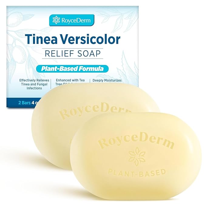 Roycederm Tinea Versicolor Relief Soap: Tea Tree Oil & Sulfur Cleansing Bar, Soothes Irritation, Hydrates & Supports Skin Health