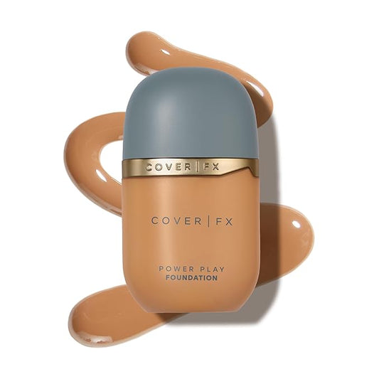 COVER FX Power Play Foundation - Shade M5 - Buildable Full Coverage - Waterproof Sweat-Proof Transfer-Proof - Natural Matte Finish - All Skin Types