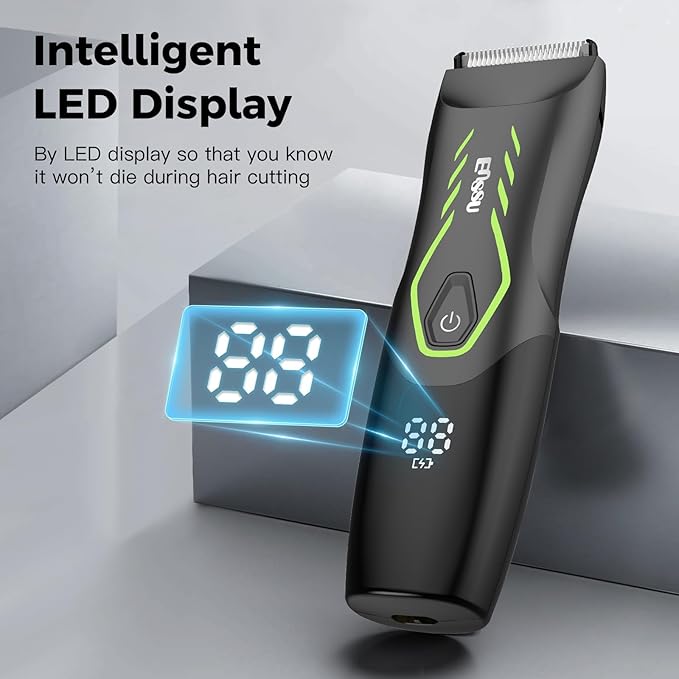 ENSSU Electric Body Hair Trimmer for Men, Waterproof Shaver - Cordless Pubic Groomer - Showerproof Ball Shaver