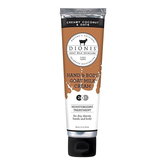Dionis Creamy Coconut & Oats Lotion (8.5 oz), Hand and Body Cream (3.3 oz) Bundle