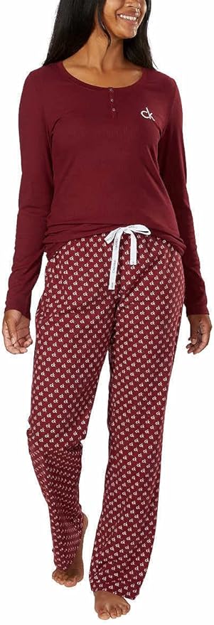 Calvin Klein Womens 2 Piece Fleece Pajama Set