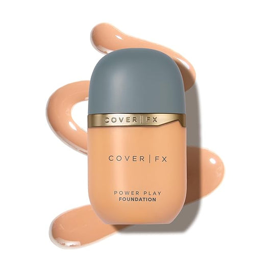COVER FX Power Play Foundation - Shade L3 - Buildable Full Coverage - Waterproof Sweat-Proof Transfer-Proof - Natural Matte Finish - All Skin Types