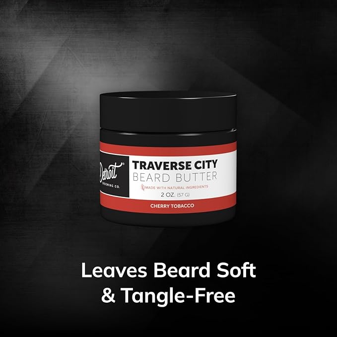 Detroit Grooming Co. Beard Butter for Men | Softens, Thickens & Hydrates with Safflower Oil & Shea Butter | Traverse City Scent, 2oz