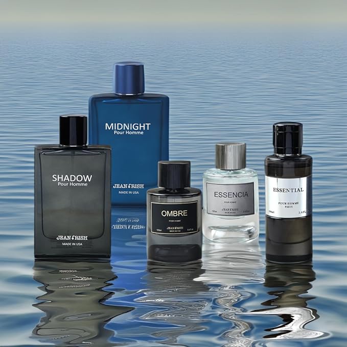 Jean Rish Midnight Pour Homme Eau De Toilette for Men (3.4 Fl Oz / 100ml) with Rosemary, Bergamot & Sea Notes - Long Lasting and Luxury Fragrance
