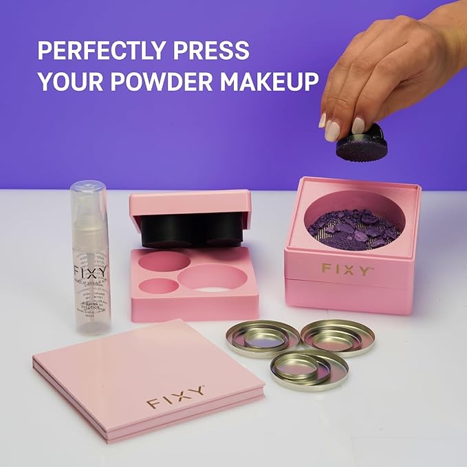 FIXY Repair Kit Repressing tool for Eyeshadow, Blush, & Highligher + Ultimate Refill with 30 pans and FIXY Binder