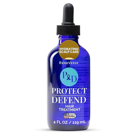 RemeVerse Protect & Defend Hair Treatment for Chemotherapy & Sensitive Scalps - Ideal for Healthier Hair & Regrowth - Cleanses, Nourishes Scalp & Strengthens Follicles - Made in USA - 4 oz