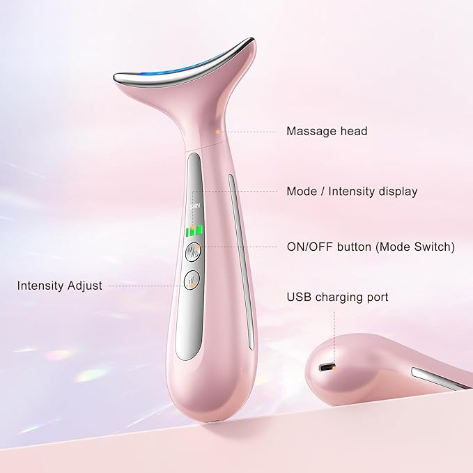 Facial and Neck Massager for Face, Neck & Eye - Skin Lifting & Firming - Wrinkle & Dark Circle Reducer - at Home Skin Care Face Sculpting Tool and Neck Massager