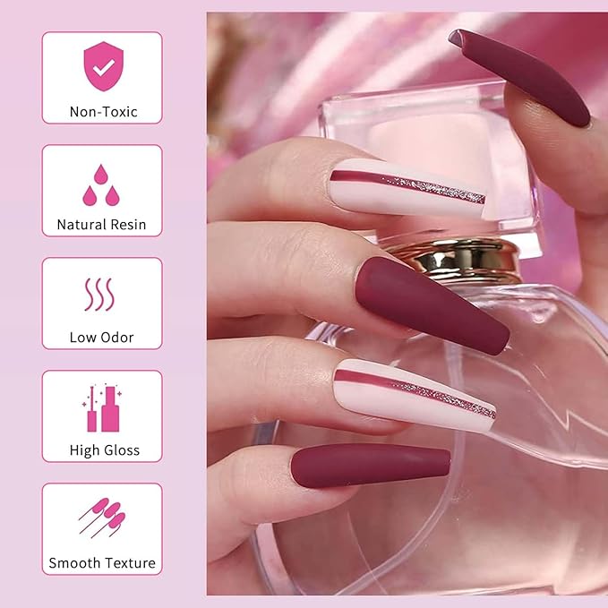 JR 9pcs 15ml Gel Nail Polish Set Red Pink Gel Polish Kit Soak Off Gel Polish Nail Art Manicure Salon DIY Home Gift G