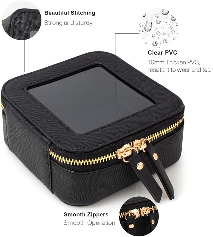 Clear Makeup Bag, Small Makeup Bag TSA Approved Toiletry Bag Cosmetic Travel Bag Cute Makeup Bag Organizer Makeup Case Pouch Car Essentials for Women Men