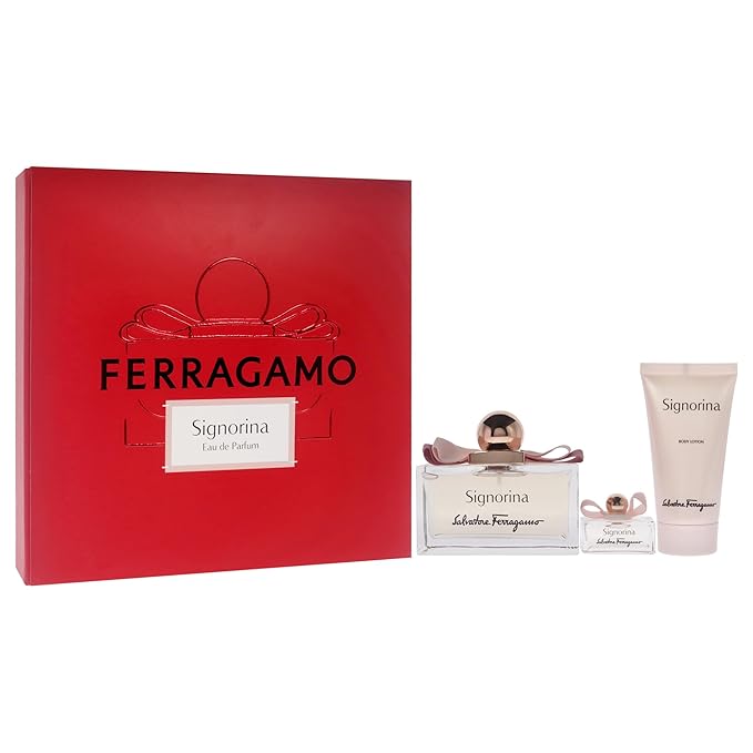 Salvatore Ferragamo Signorina for Women - 3 Pc Gift Set 3.4oz EDP Spray, 1.7oz Body Lotion, 0.17oz EDP Spray