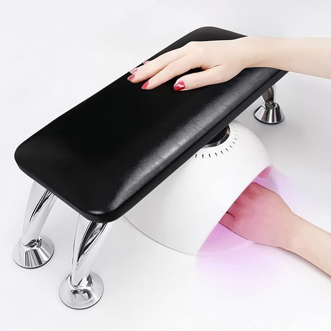 Arm Rest for Nails Tech, Easy Clean Nail Arm Rest, Comfortable, Supportive Hand Rest for Manicures and Pedicures, Salon-Quality Armrest with PU Leather for Nail Art (Tulip Pink)