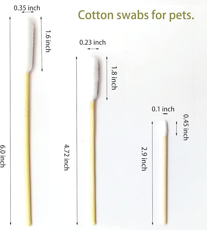 Dog Q Tips, Qtips Cotton Swabs for Dogs, 6 Inch Long, Ear Cleaning Swabs, Wound Care, 800 Count, Eco-Friendly Bamboo Cotton, Ear Care for Pets