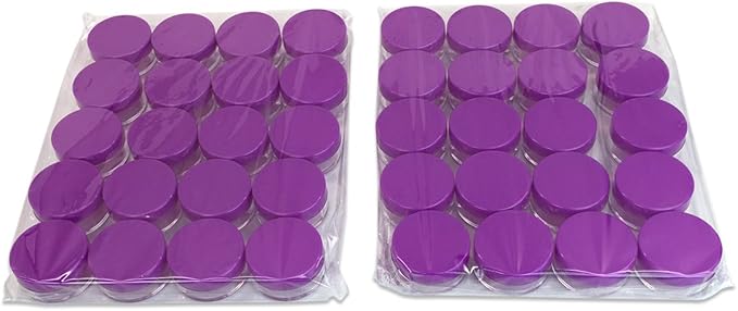 Beauticom 5G/5ML Round Clear Jars with Purple Lids for Cosmetics, Medication, Lab and Field Research Samples, Beauty and Health Aids (Quantity: 200 Pieces)
