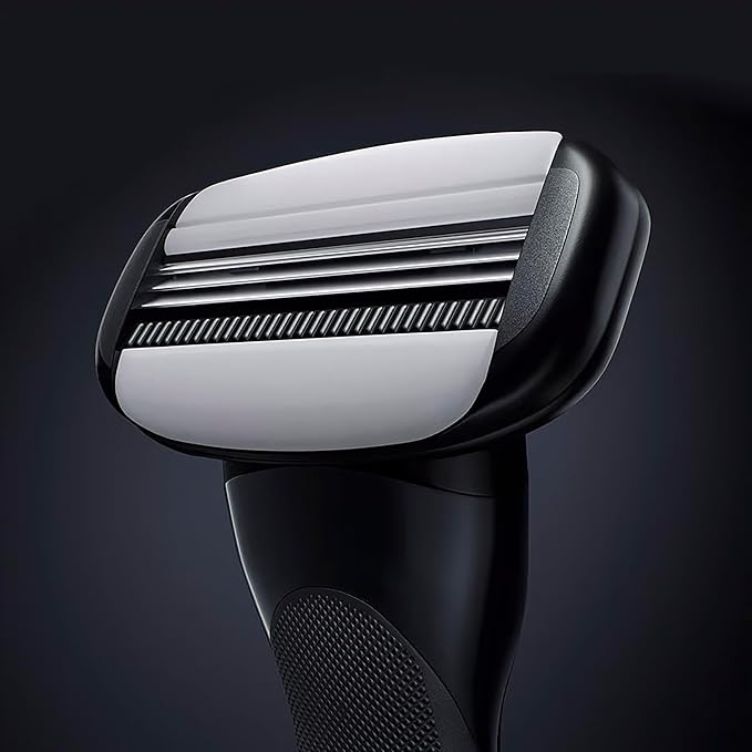 MANSCAPED® The Crop Shaver® Men's 3-Blade Stainless Steel Groin Hair Razor with Pivoting Head, Micro Comb Bar, Wide Lubrication Strips - with 4 Replacement Cartridges