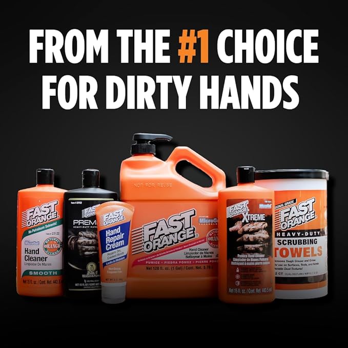 Fast Orange Hand Repair Cream, Repairs Dry & Cracked Hands after Heavy-Duty Automotive Work, On-the-go Compact Size 3oz, Non-Greasy and Unscented