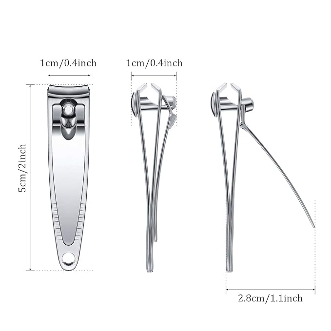 Mudder 100 Pieces Nail Clippers Set Bulk for Men Women Ultra Sharp Stainless Steel Fingernail and Toenail Clippers Flat Portable Travel Fingernails Sturdy Trimmer Pointed Pedicure Manicure Care Tool