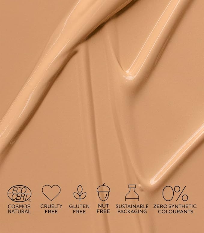 MÁDARA Organic Skincare |SKINONYM Semi-Matte Peptide Foundation, #50 GOLDEN SAND, 30ml – Boosted by collagen-supporting peptides, Semi-matte finish, Adapts to the skin's texture.
