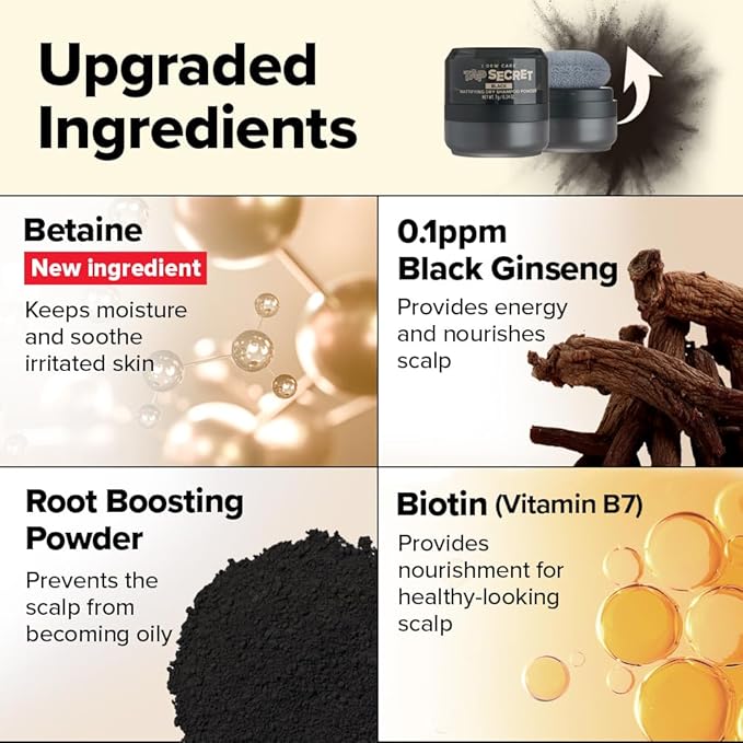 I DEW CARE Biotin Clarifying Dry Shampoo - Tap Secret Black | Strengthening & Volumizing, Powder Type, Refillable, Travel size, Non-aerosol, Brunette, Korean Ginseng, Mother's Day, 0.24 Oz