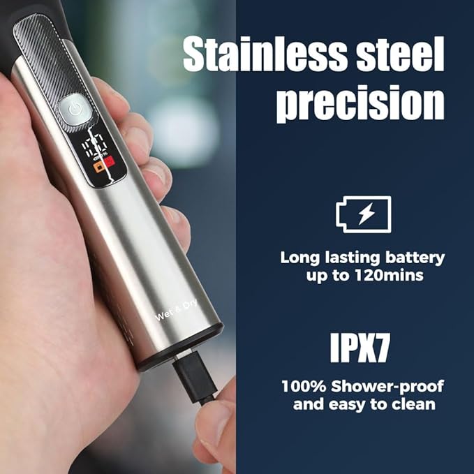 Beard Trimmer for Men, Mustache Electric Razors for Shaving Face and Body, Nose Hair Clipper, Waterproof All-in-one Shavers Grooming Kit Cordless Rechargeable, Gifts for Him
