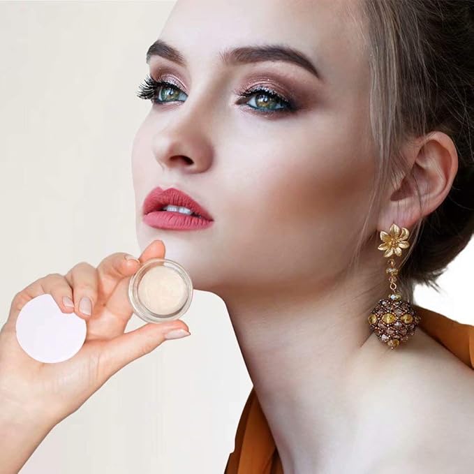 ZEJIA 5 Gram Sample Containers with Lids, Mini Makeup Containers, Empty Plastic Travel Cosmetic Containers with Labels(100 Count, White Lid)