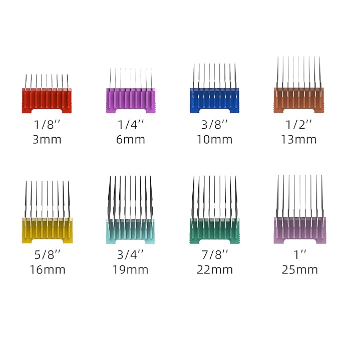 Animal Stainless Steel Clip Attachment Guide Comb Set for 5-in-1 Detachable Blade Pet, Dog and Cat Clippers (Not compatible with A5 style Detachable Blade)