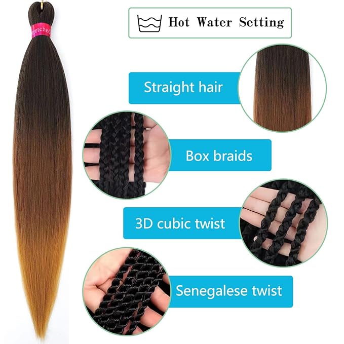 Colors Braiding Hair Pre stretched 28 Inches 3 Bundles Extensions Synthetic Hair Three Color Mix Diy Combinations