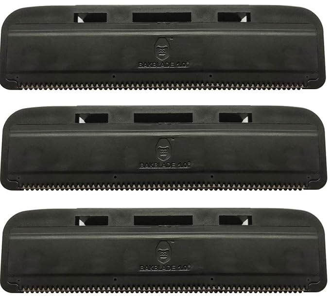 baKblade 1.0 Back Hair and Body Shaver Refill Replacement Cartridges Bundle. 4 Inch Extra-Wide Wet or Dry Disposable Razor Blades (3 Razors Included)