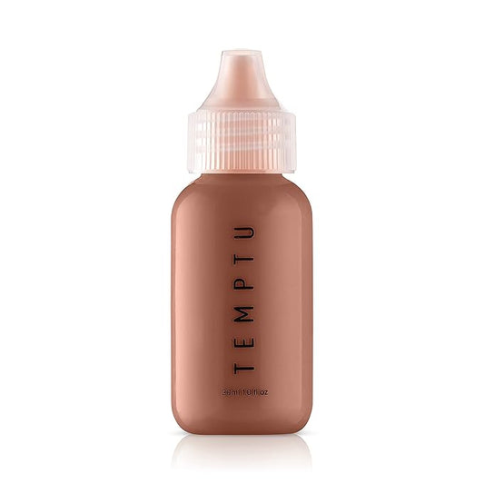 TEMPTU S/B Silicone-Based Airbrush Foundation: Professional Long-Wear Liquid Makeup, Sheer To Full Coverage For A Hydrated, Healthy-Looking Glow & Luminous, Dewy Finish On All Skin Types, 011 Dark Cocoa, 1 Fl Oz