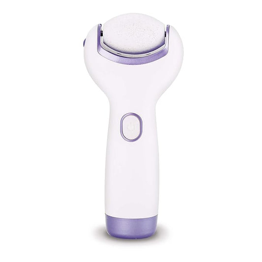 Automatic Foot File, Perfect for Pedicure, Callus Removal, Foot Scrub, Removes Rough Skin, Purple and White