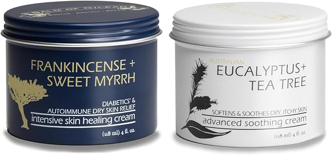 Foot Healing Cream – Intensive Moisture and Healing, Foot Care and Body, Skin Soothing Cream - Eczema, Ringworm, Dry, Chaffed Skin, Nail - Tea Tree with Eucalyptus, Frankincense and Sweet Myrrh