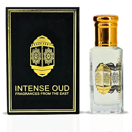 INTENSE OUD Musk Abiyad Long Lasting Arabian Perfume Oils for Women 12ML (0.40 OZ) Fragrance Oil with Soft Woods, Fresh Neroli & Warm Musk Notes - Concentrated Perfume Oil in Elegant Gift Box