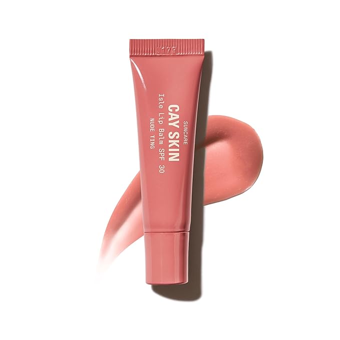 Cay Skin Isle Lip Balm SPF 30 – High Shine, Hydrating, Non-Sticky Lip Gloss in Vanilla Brown Sugar Flavor – Formulated with Natural Ingredients for All Skin Tones – Nude Ting