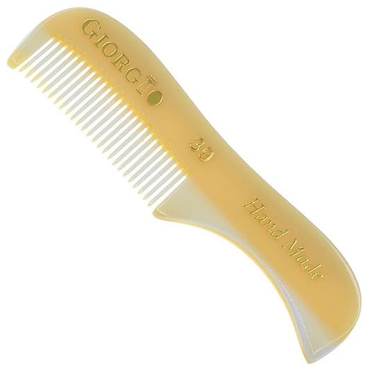 Giorgio G39 Extra Small Men's Fine Toothed Beard and Mustache Comb for Facial Hair Grooming and Styling. Add this pocket comb to your hair styling accessories, Saw-Cut and Hand Polished (2.75")