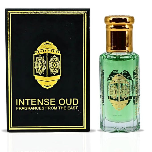 INTENSE OUD Fajr Long Lasting Arabian Perfume Oils for Women 12ML (0.40 OZ) Fragrance Oil with Fresh Citrus, Warm Musk, Sandalwood & Amber Notes - Concentrated Perfume Oil in Black Gift Box
