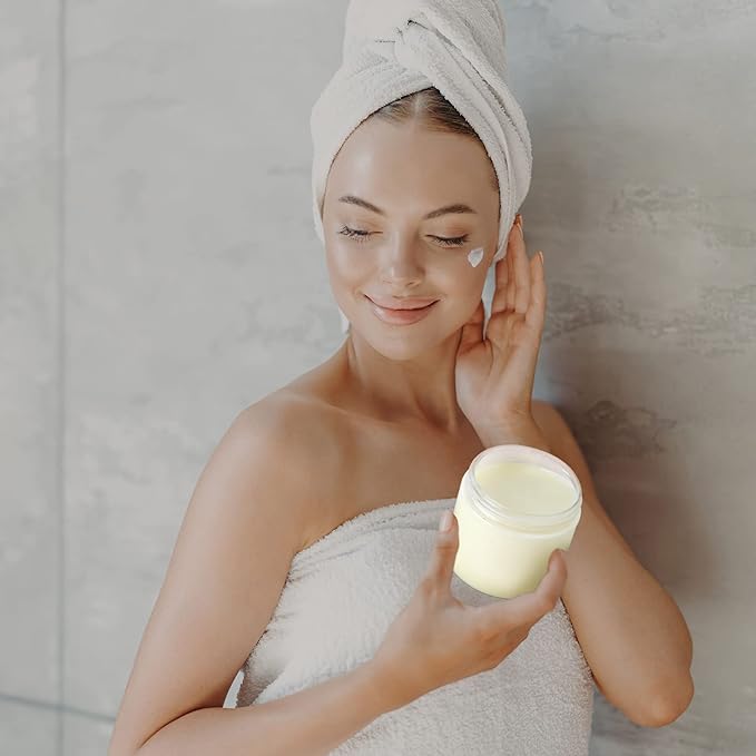 ﻿Eternal Moment 36 Pack 6 OZ Plastic Jars Round Clear Cosmetic Container Jars with White Lids, Perfect for Lotion, Slime，Cream, Ointments, Makeup, Eye Shadow, Samples, Pot, Travel Storage