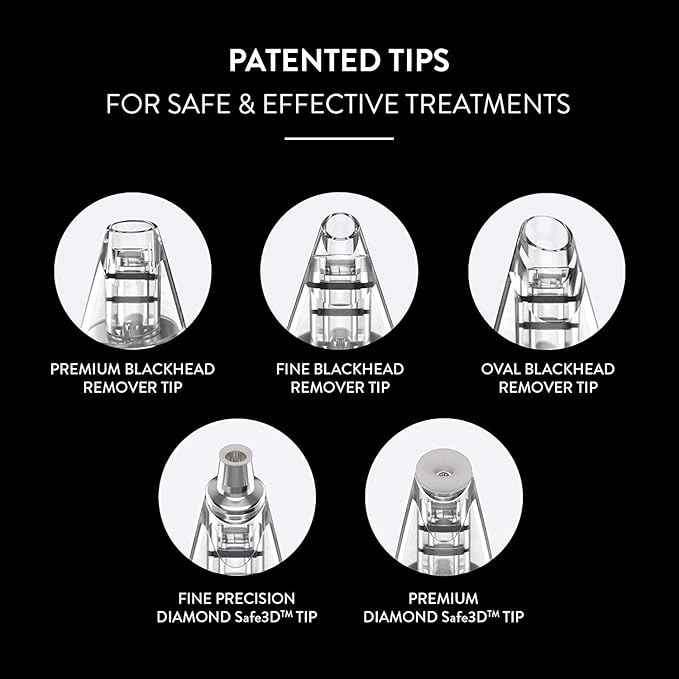 Microderm GLO GEM Diamond Microdermabrasion and Suction Tool - Blackhead Remover Pore Vacuum Advanced Facial Treatment Machine - Anti Aging Wrinkle Care for Collagen Production & Acne Scars (Purple)