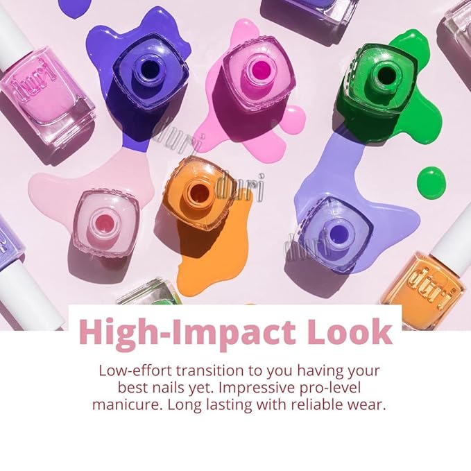 duri Nail Polish, 453 Hot Ice, Wedding Blue French Manicure, Sheer Coverage, Glossy Finish, Fast Drying, 0.45 Fl Oz , by Duri Cosmetics