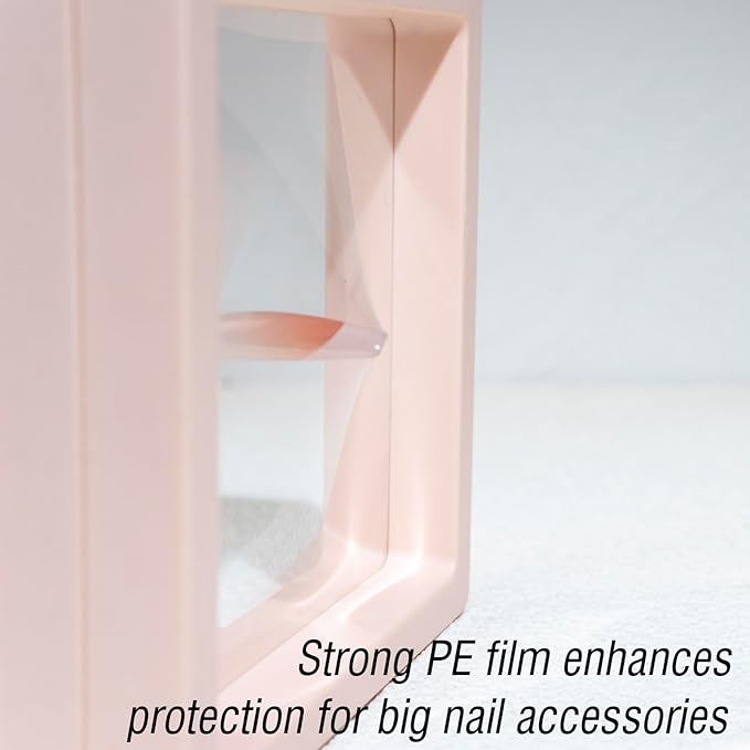 LIGHT RAIN Press on Nail Packaging Box, 3D Nail Storage Organizer and Display Holder Set, 4.3x4.3x0.8 inch, 14pcs