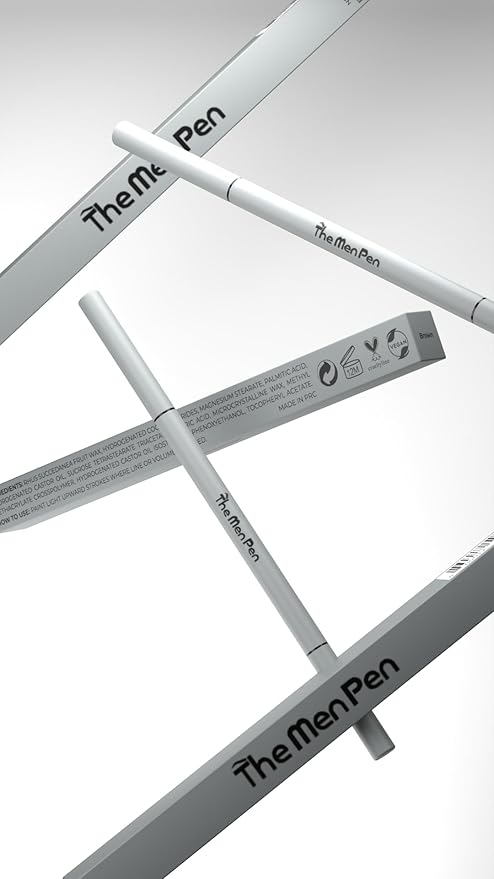 The Men Pen-Waterproof Eyebrow & Beard Filling Pen for Men | Microblading Effect | Waterproof, Sweatproof | Beard & Mustache Hair Darkener | 1 Ounces - 3 Pack Grey