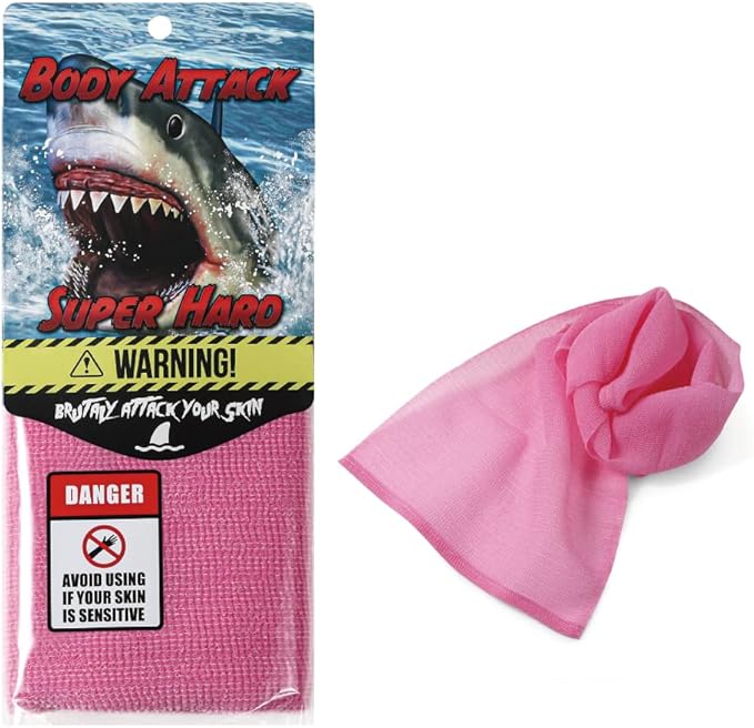 Extra Rough, Exfoliating Washcloth [Made in Japan] Exfoliating Towel Special Texture Makes Fluffy Foam Lather, Back Scrubber, Dead Skin Cell Remover [Loofah for Women and Men] (Pink)